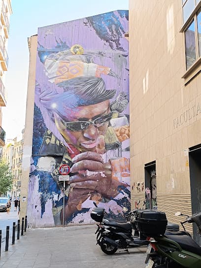 Pintura mural a paret mitjanera